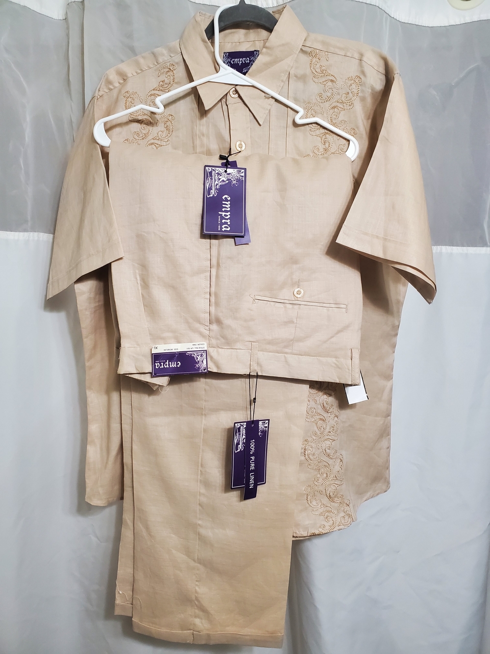 Emprza Tan Embroidered Two-Piece Set